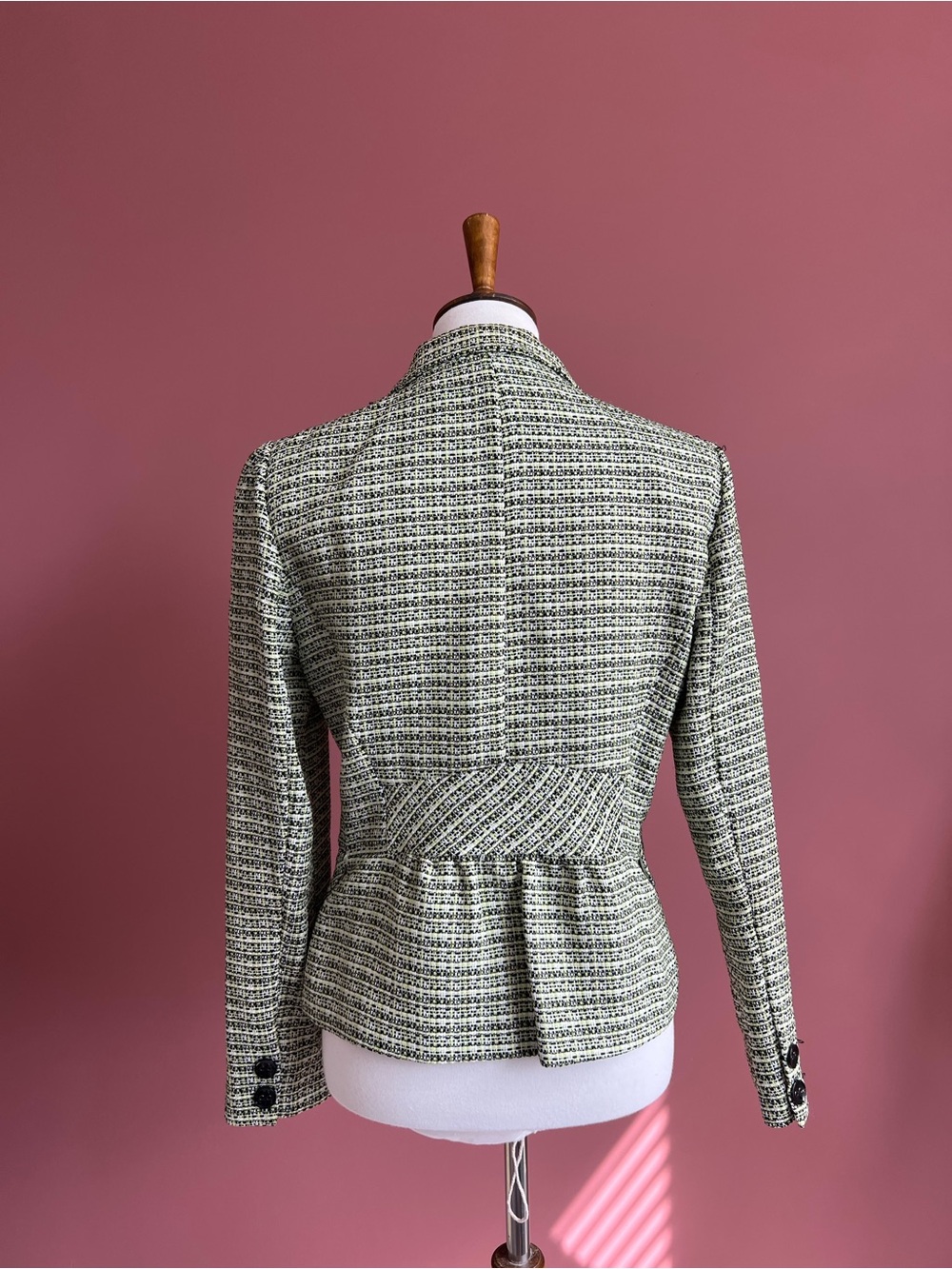 Larry Levine Black Ivory Tweed Blazer - Picture 3 of 3